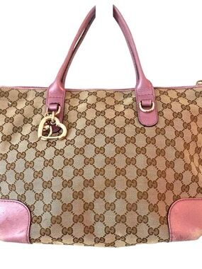 Gucci Beige GG Canvas Heart Bit Tote- LIMITED EDITION